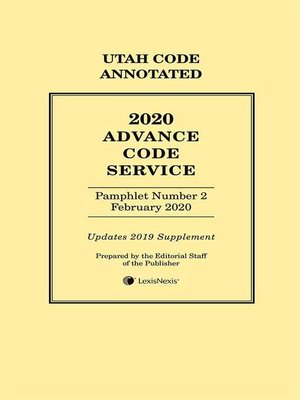 cover image of Utah Advance Code Service